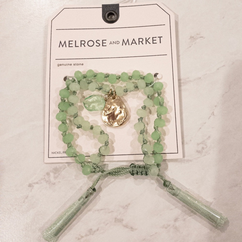 Melrose and market green beaded bracelet